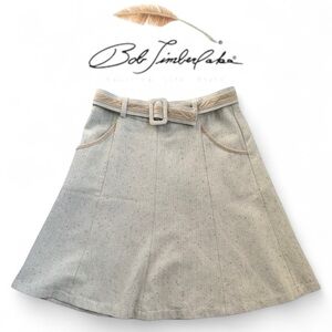 BOB TIMBERLAKE woven A line skirt with belt women’s size 8